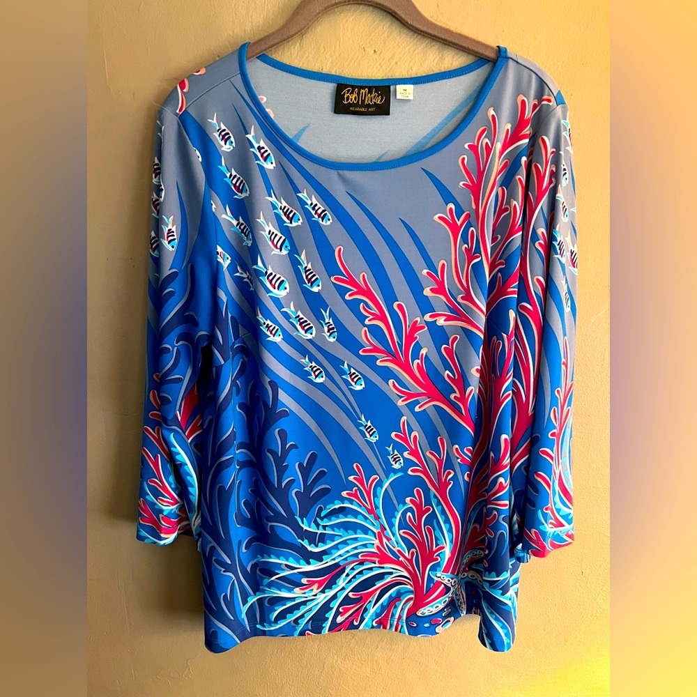 Bob Mackie Blue and Red Women's Top